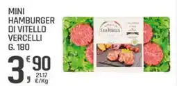 Supermercati Dok Mini hamburger di vitello vercelli offerta