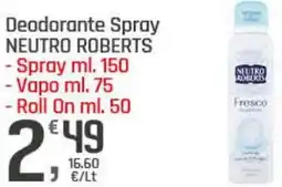 Supermercati Dok Deodorante Spray NEUTRO ROBERTS offerta