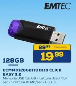 Euronics EMTEC ECMMD128GB113 B110 CLICK EASY 3.2 offerta