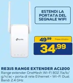 Euronics tp-link RE315 RANGE EXTENDER AC1200 offerta