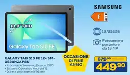 Euronics SAMSUNG GALAXY TAB S10 FE 12+ SM- X520NZAPEU offerta