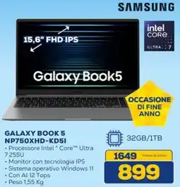 Euronics SAMSUNG GALAXY BOOK 5 NP750XHD-KD51 offerta