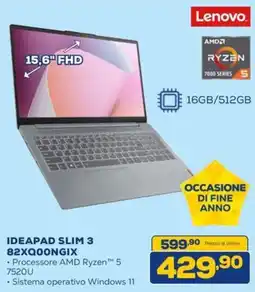 Euronics Lenovo IDEAPAD SLIM 3 82XQOONGIX offerta