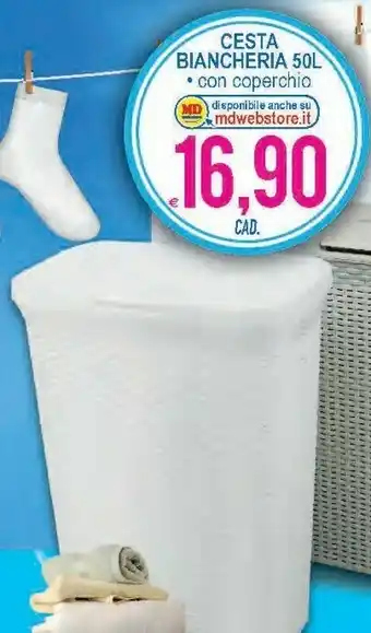 MD Discount Cesta biancheria 50l offerta