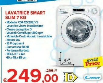 MD Discount Lavatrice smart slim 7 kg offerta