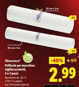 Lidl Silvercrest Pellicola per macchina sigillasacchetti, 2 o 3 pezzi offerta