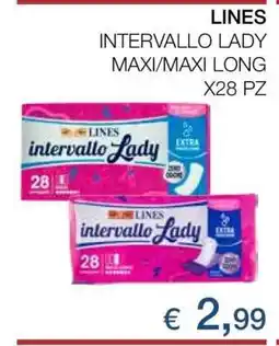 Coop LINES INTERVALLO LADY MAXI/MAXI LONG X28 PZ offerta
