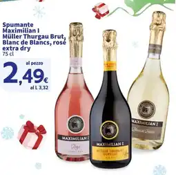 Sigma Spumante Maximilian I Müller Thurgau Brut, Blanc de Blancs, rosé extra dry offerta