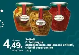 Sigma Sottoli Ortodipuglia antipasto mito, melanzane a filetti, trito di peperoncino offerta