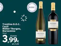 Sigma Trentino D.O.C. Cavit Müller Thurgau, Marzemino offerta