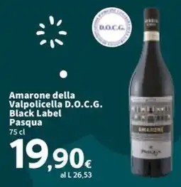 Sigma Amarone della Valpolicella D.O.C.G. Black Label Pasqua offerta