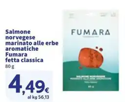Sigma Salmone norvegese marinato alle erbe aromatiche Fumara fetta classica offerta