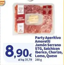 Sigma Party Aperitivo Amoretti Jamón Serrano STG, Salchicon Iberico, Chorizo, Lomo, Queso offerta