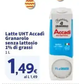 Sigma Latte UHT Accadì Granarolo senza lattosio 1% di grassi offerta