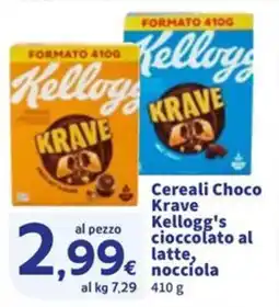 Sigma Cereali Choco Krave Kellogg's cioccolato al latte, nocciola offerta
