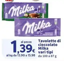 Sigma Tavolette di cioccolato Milka offerta