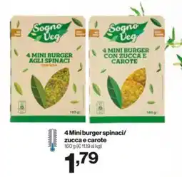 In'S Mercato Sogno Veg 4 Mini burger spinaci/ zucca e carote offerta