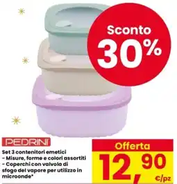 Eurospar PEDRINI Set 3 contenitori emetici offerta