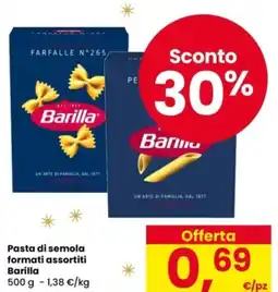 Eurospar Pasta di semola Barilla offerta