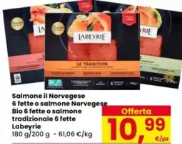 Eurospar Salmone il Norvegese 6 fette o salmone Norvegese Bio 6 fette o salmone tradizionale 6 fette Labeyrie offerta