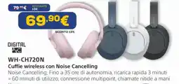 Euronics SONY WH-CH720N Cuffie wireless con Noise Cancelling offerta