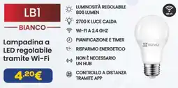 Euronics EZVIZ LB1 Lampadina a LED regolabile tramite Wi-Fi offerta