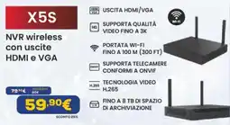 Euronics EZVIZ NVR wireless con uscite HDMI e VGA offerta