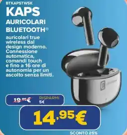 Euronics Cellularline btkapstwsk kaps auricolari bluetooth offerta