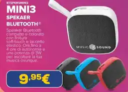 Euronics Music sound btspkmsmini3 spekaer bluetooth offerta