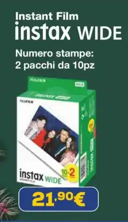 Euronics Instant film instax wide offerta
