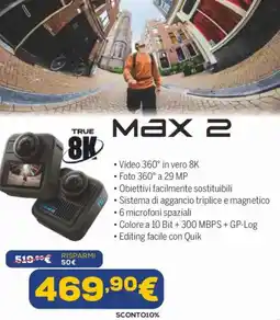 Euronics Gopro max 2 offerta