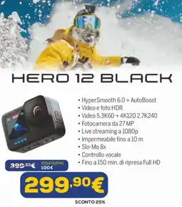 Euronics Gopro hero 12 black offerta