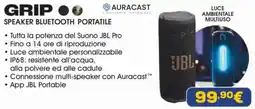 Euronics JBL grip speaker bluetooth portatile offerta