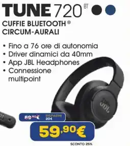 Euronics JBL TUNE 720 offerta