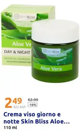 Action Crema viso giorno e notte Skin Bliss Aloe offerta