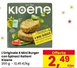 Eurospar L'Originale 4 Mini Burger con Spinaci Italiani Kioene offerta