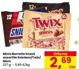 Eurospar Minis Barrette Snack Snickers/Twix/ Mars offerta