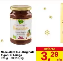 Eurospar Nocciolata Bio L'Originale Rigoni di Asiago offerta