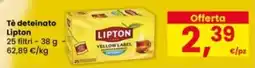 Eurospar Tè deteinato Lipton 25 filtri offerta