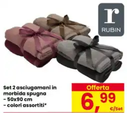Eurospar RUBIN Set 2 asciugamani in morbida spugna offerta