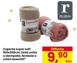 Eurospar Coperta super soft 150x200cm tinta unita o stampata offerta