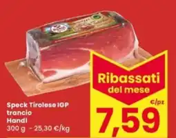 Eurospar Speck Tirolese IGP trancio Handl offerta