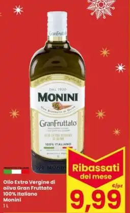 Eurospar Olio Extra Vergine di oliva Gran Fruttato 100% Italiano Monini offerta