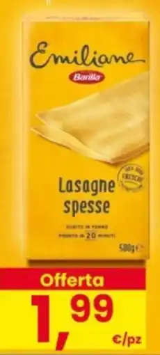 Eurospar Emiliane Barilla Lasagne spesse offerta