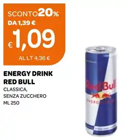 Ekom Energy drink red bull classica, senza zucchero offerta