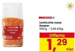 Interspar Lenticchie rosse Despar offerta