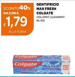 Ekom Dentifricio max fresh colgate collmint, cleanmint offerta