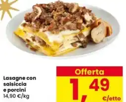 Interspar Lasagne con salsiccia e porcini offerta