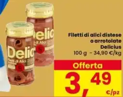 Interspar Filetti di alici distese o arrotolate Delicius offerta