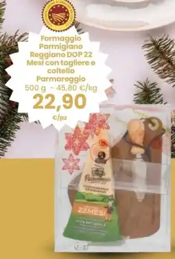 Interspar Formaggio Parmigiano Reggiano DOP 22 Mesi con tagliere e coltello Parmareggio offerta